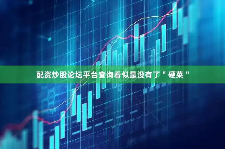 配资炒股论坛平台查询看似是没有了＂硬菜＂